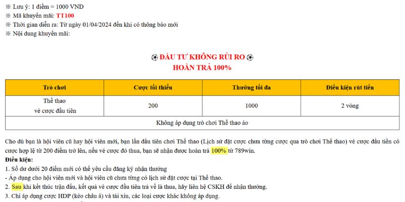 Hoàn Trả Cược Thua - Ưu Đãi Cấp Vốn Ngay Cả Khi Thất Bại 3 Cược thể thao không rủi ro khi hoàn trả 100% cược thua